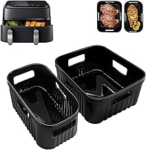 2 Pièces Moule Air Fryer pour Philips Dual Basket 3000/5000-serie 6L/3L, Moulinex 5,2/3,1 L EZ901820, Air Fryer Accessoires pour Philips 9L, Moulinex 8,3 L, Réutilisable Accessoires Airfryer