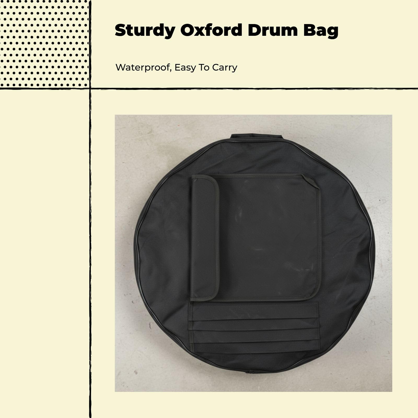 F Fityle Housse de de Sac En Tissu Oxford pour Grosse Caisse pour Pièces de Percussion de, Noir, 25 pouces