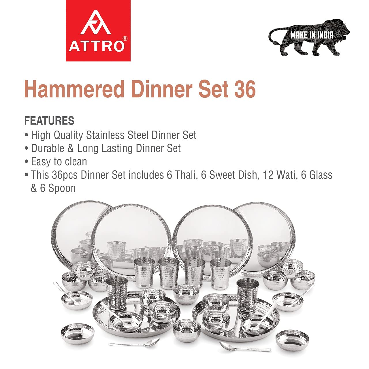 Pigeon Sparkle Steel Lunch Set Pigeon Dinner Set Neelam Stainless
