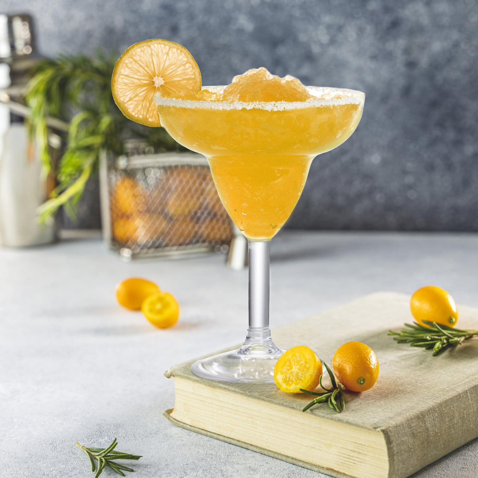 Zestaw 6 nietłukących się kieliszków do margarity, 290 ml, plastikowe szklanki do margarity, nietłukące się kubki do picia czerwonego lub białego wina, koktajlu, martini, brandy, świetny