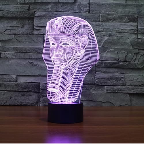 Miniatura 7 de Luz nocturna para niños, faraón 3D, lámpara LED con control remoto, 16 colores cambiantes, regalo de cumpleaños de Navidad para niños