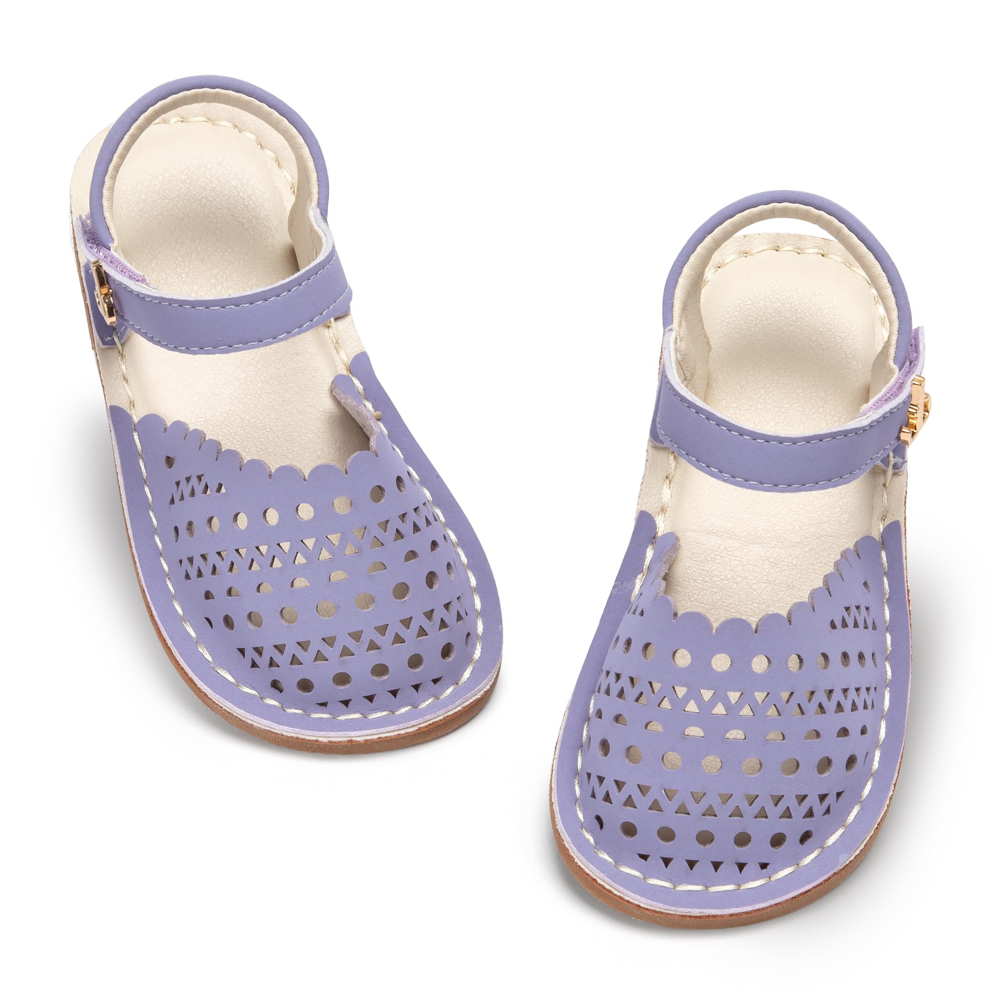 THEE BRON Toddler Girls Espadrilles Sandals Hollow Out Rustic Dress Shoes