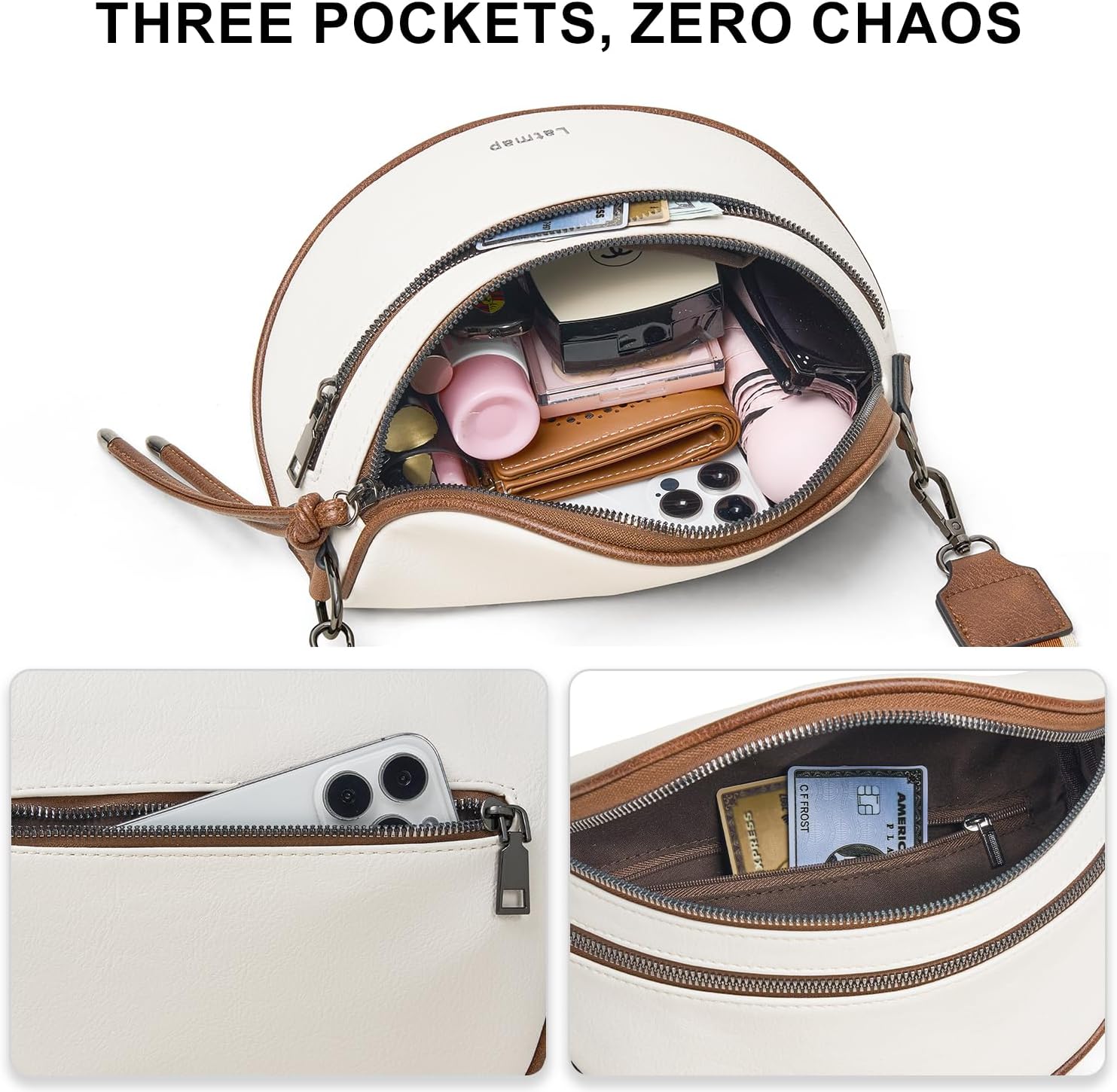 Crossbody Sling Bags For Women Bum Purses Handbags Go Free Cross Body Fanny Packs For Woman Mon Shoulder Bag Beige