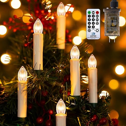 A.bigwhale Christmas Tree Candle Lights Plug in, 30 LED Flameless