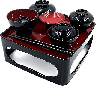 仏膳 お盆 (黒(内朱), 6.0寸)