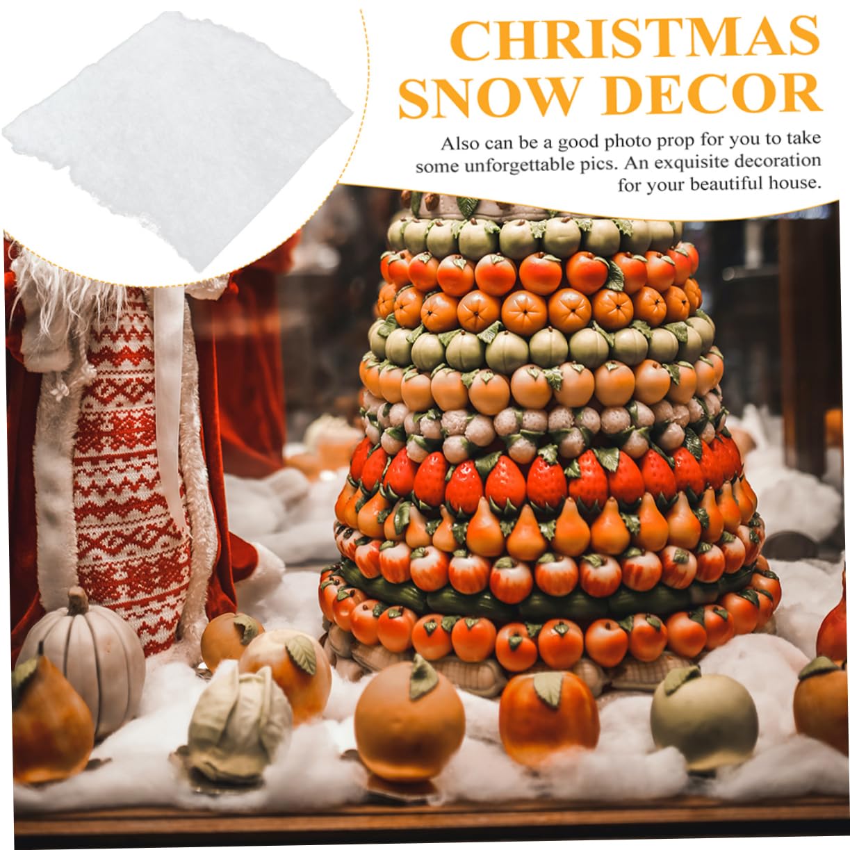MAGICLULU 3 Blätter Weihnachtsschnee Baumwolle Schneedecke Künstlicher Schnee Weihnachtsbaum Weihnachten Schneeflocken Ornamente Sofortig Schneeball Im Freien Weihnachtsdeko Weiß