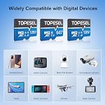 TOPESEL 128GB Micro SD Card 2 Pack Memory Cards Up to 90MB/s Micro SDXC UHS-I TF Card Class 10, U1 for Cemera/Drone/Dash Cam(2 Pack)