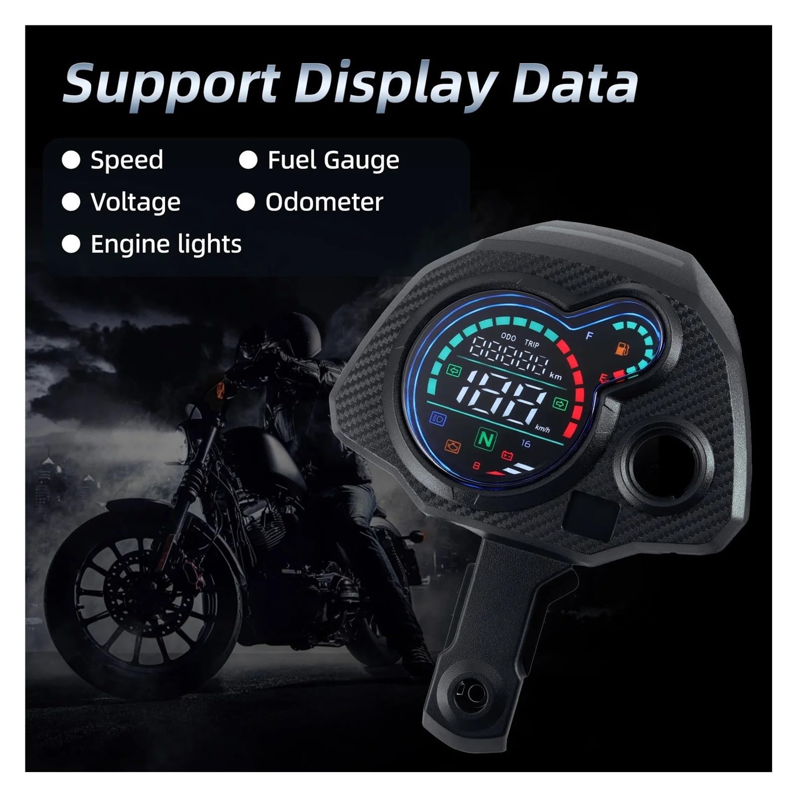 Moto Tachimetro Digitale Pannello strumenti cruscotto motore per Navi 110 per Navi110 Contagiri moto Contachilometri digitale Contagiri