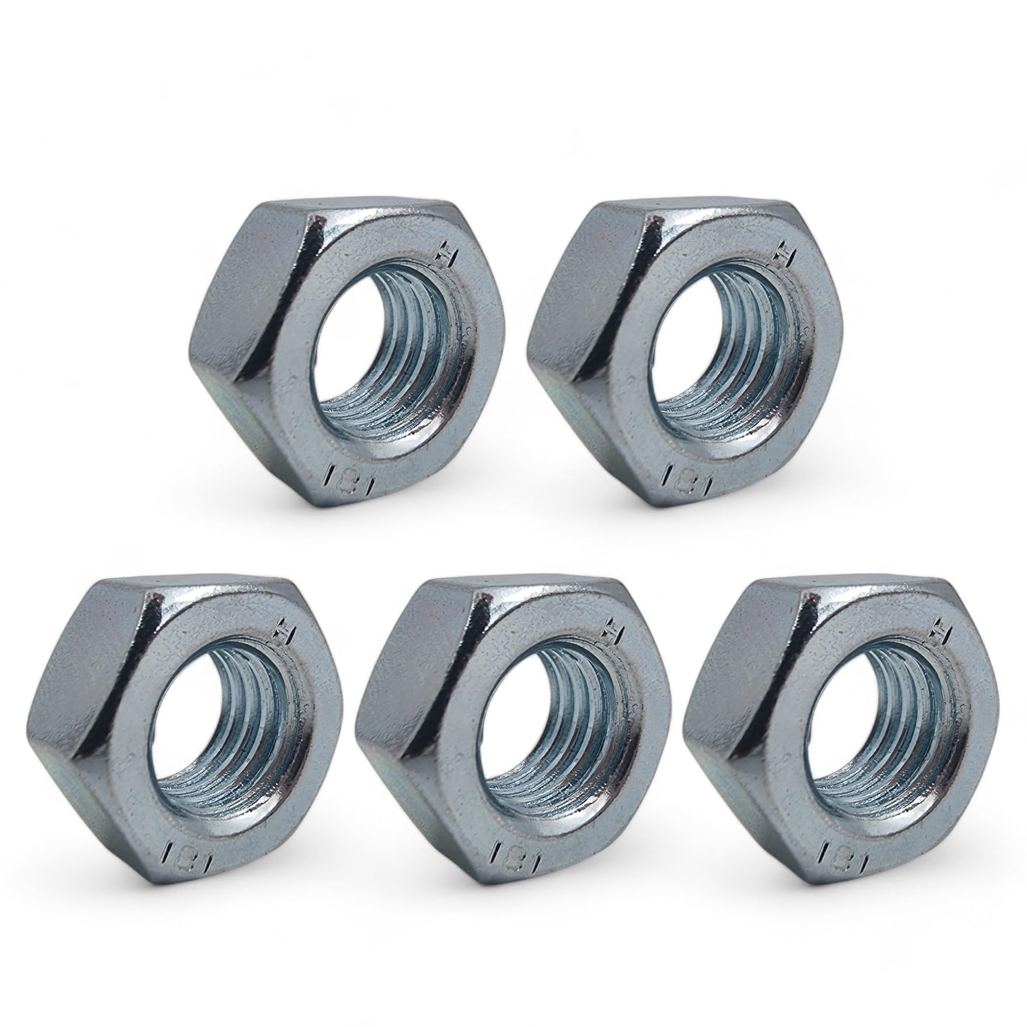 M16 (16mm) Hex Steel Nuts BZP Standard Thread - Pack of 5 — image 1