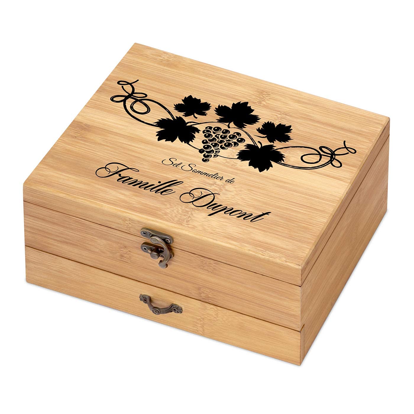 Maverton Tire Bouchon, Coffret en Bambou personnalisé, Accessoires pour vin