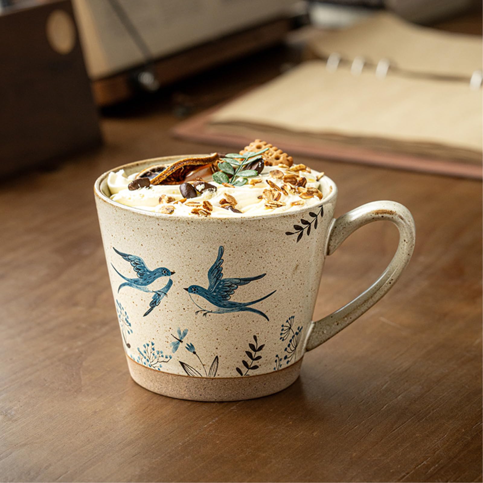 Taza de café de 435 ml, taza de desayuno de oficina, tipo V