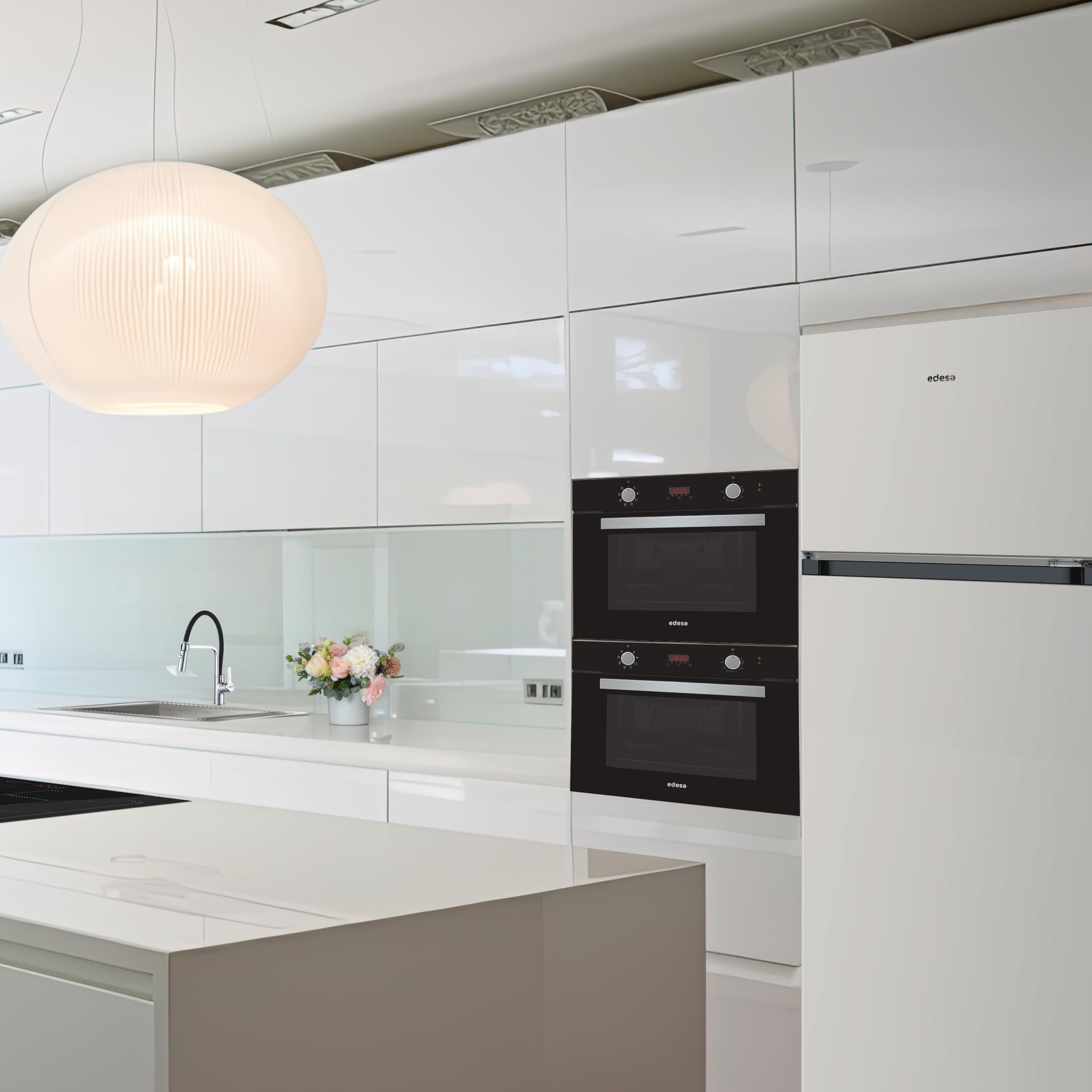 EDESA EFT-1612 WH Frigorífico de Dos Puertas de 161 cm, 243 L, Congelador Superior de 41 L, Frío Estático, Puertas Reversibles, Clase E, Blanco