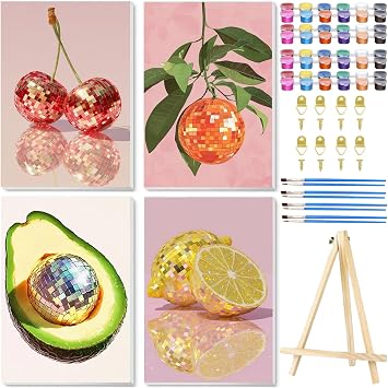 Paint by Number for Adults, Disco Ball Paint by Numbers Kit for Adults 8x12
