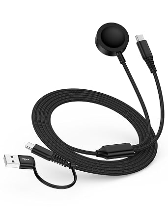 Samsung Galaxy Watch Ultra Charger Cable, 2 in 2 Samsung Phone and Watch Magnetic Wireless Charger Fast Charging Cord for Galaxy Watch8 Classic/8/7/FE/6 Classic/6/5/5 Pro/4/3, Z Fold7/Flip7, S26 A16