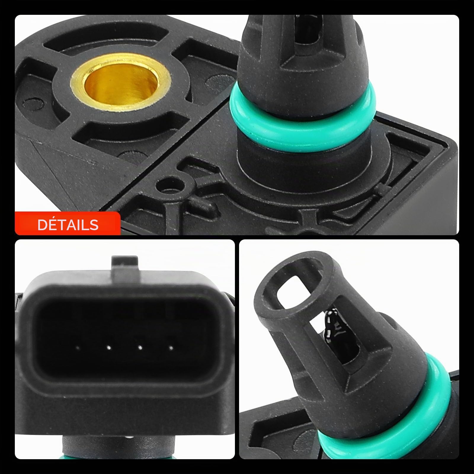 Frankberg Capteur de pression de suralimentation 223657458R | Compatible avec: Pulsar Hatchback C13, Autobus NV200/Evalia, Grand Scénic III JZ0/1, Thalia II LU, Dokker MPV KE