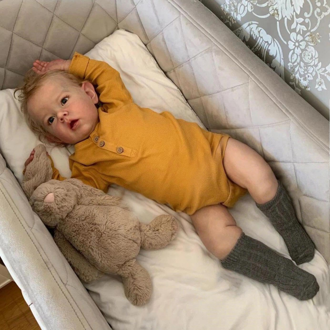Zero pam Reborn Baby Lebensecht, Reborn Baby Junge, 50CM Reborns Puppen Lebensecht Mit VollVinyl Körper, Lebensechte Babypuppen Wie Echt, Echte Puppe Mit Haaren