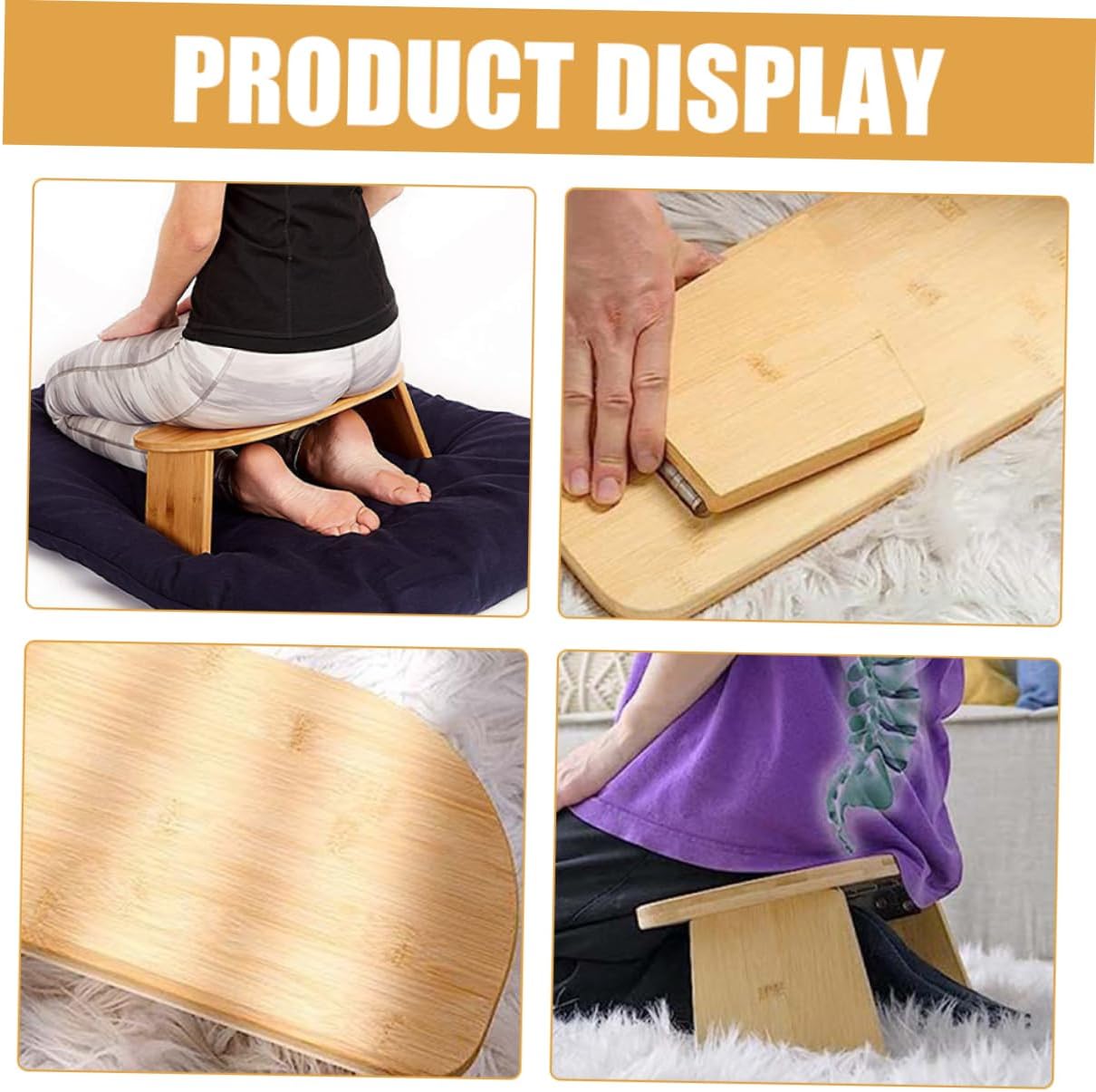 Meditation Stool Non- Zen Bench for Yoga Prayer Portable Folding Design Natural Texture for Comfortable Seating for Home Outdoor Use