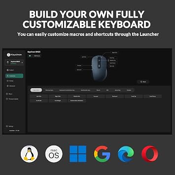 Keychron BM25 Kablosuz Fare, güvenilir PAW3212 sensöre sahiptir. 2.4 GHz, Bluetooth ve USB kablolu bağlantı (BM25-C61)