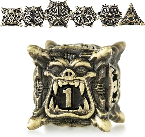 Miniatura 10 de DND - Juego de dados de metal poliédricos para juego de Calabozos y Dragones, dados de juego de rol para Pathfinder, MTG RPG, juegos de mesa, dados