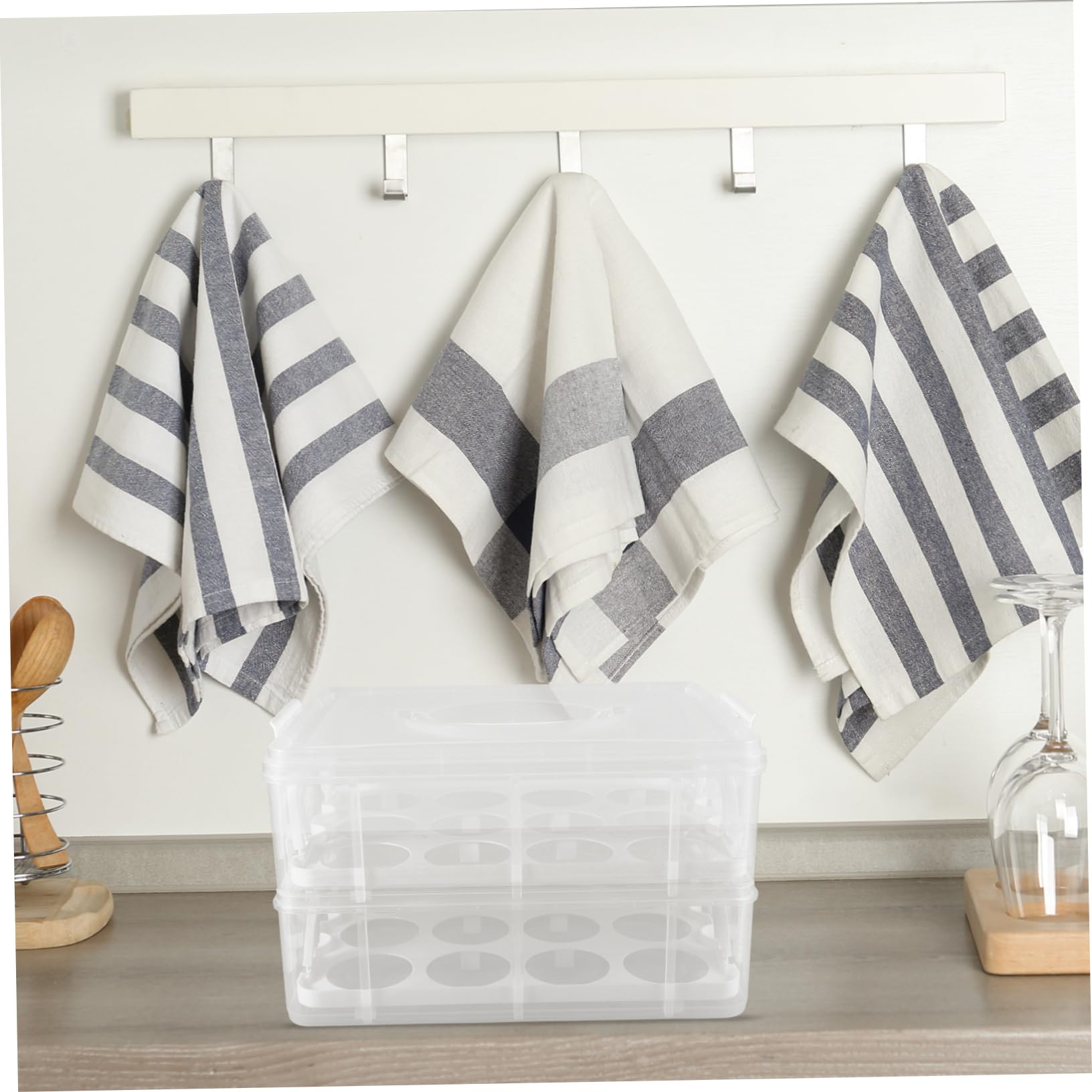 Alipis Caja para Cupcakes con Asa, Contenedor Portátil de Blanco, Diseño Transparente de 2 Niveles para Postres y Pequeños Artículos