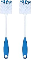 PHYEX 2 Pack Long Handle Bottle Brush - Nylon Bristle Cleaner for Hydro Flask, Wine Decanters, Tumblers, Glassware & Jars