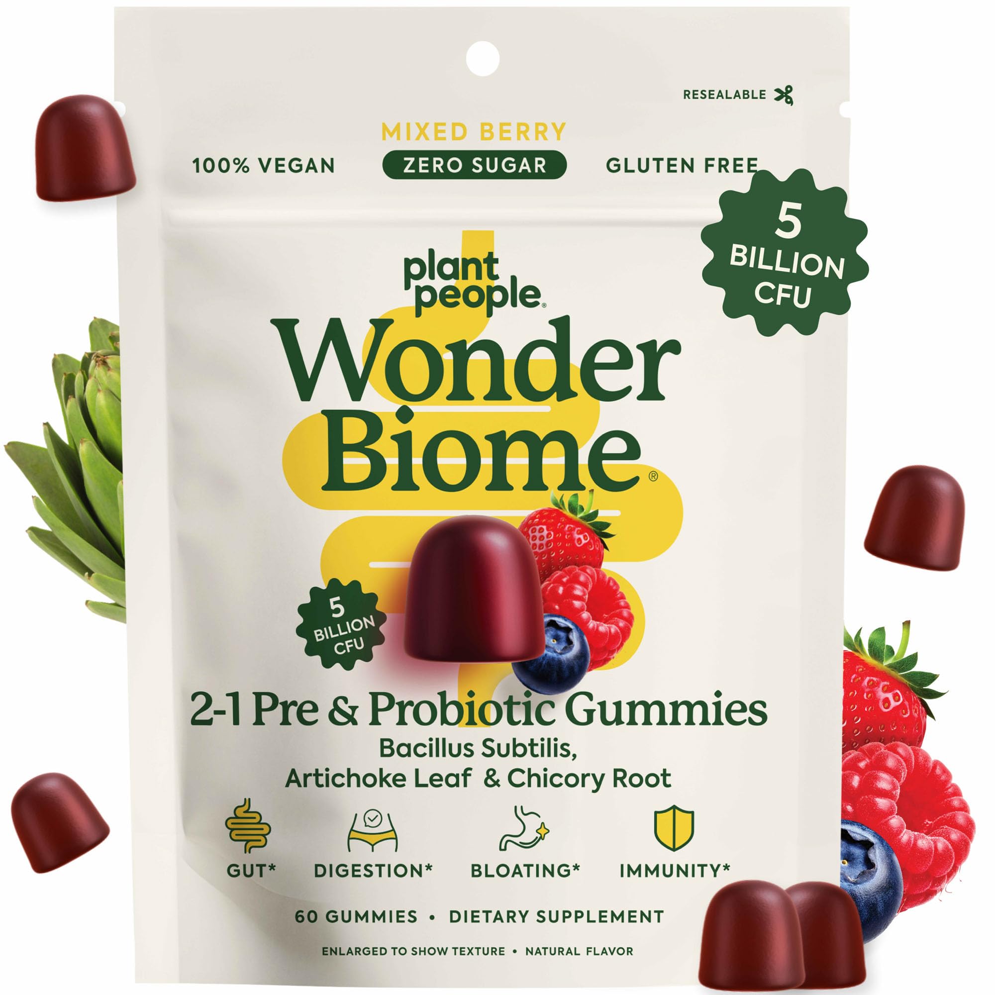 Amazon.com: Plant People WonderBiome 2-in-1 Prebiotic + Probiotic