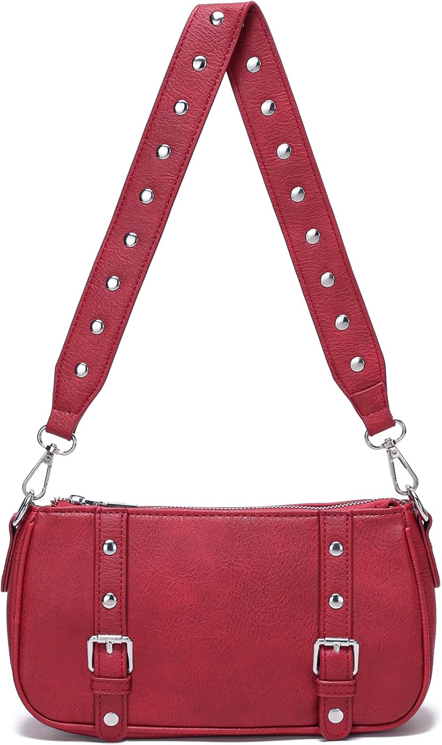 Y2K Purse Small Shoulder Bag for Women Punk Style Studded Handbag - Image 9