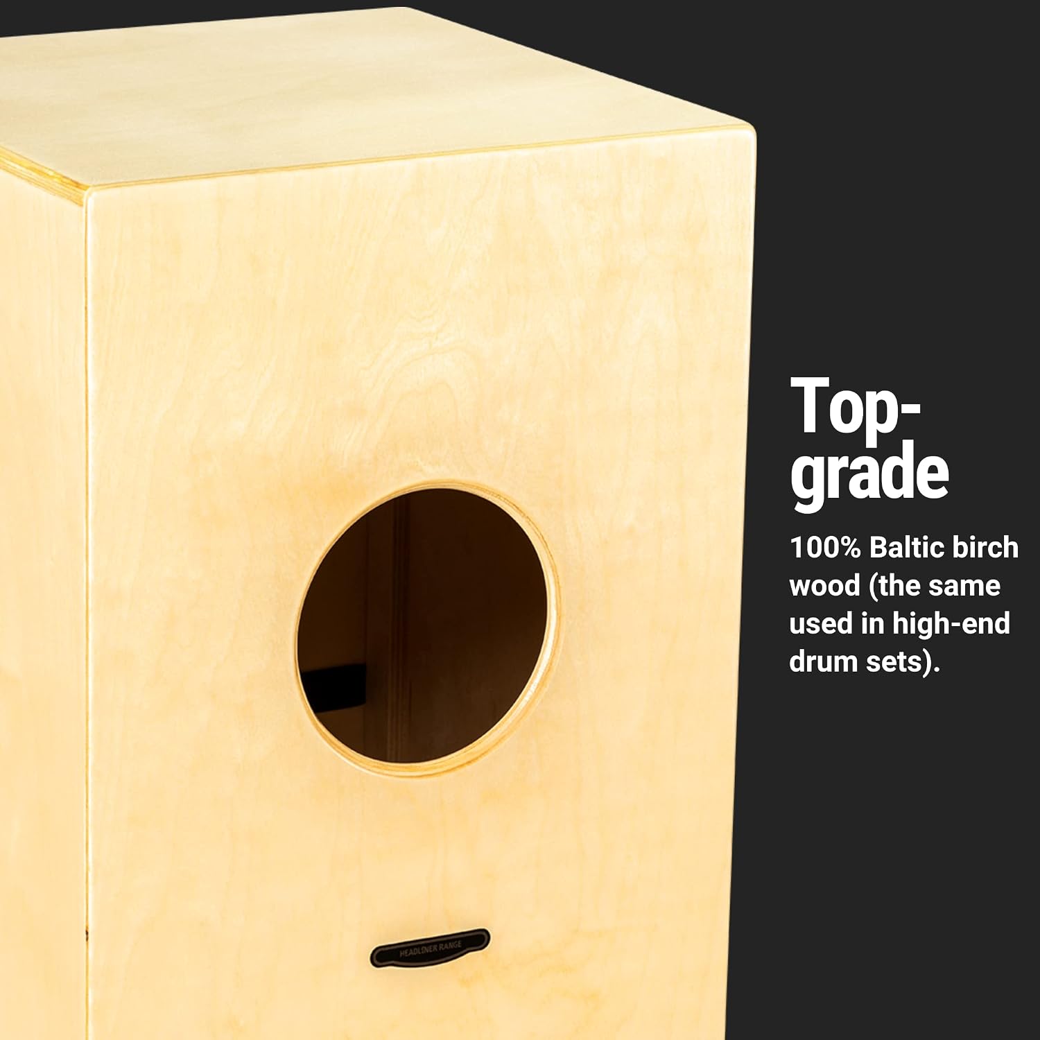 Meinl Cajon Box Drum, Full Size with Internal Metal Strings for Adjustable Snare Effect, Birch Wood, HCAJ1NT