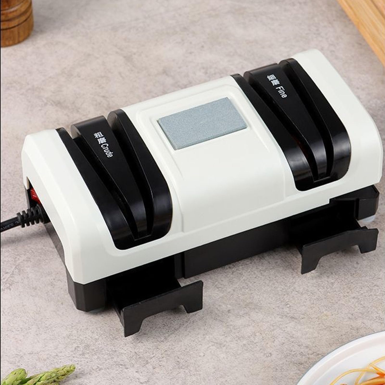 Fdit Afilador de Cuchillos Eléctrico, Dispositivo de Pulido y Afilado Rápido Multifunción, Afilador de Cocina con Colector de Polvo para Cocina doméstica.