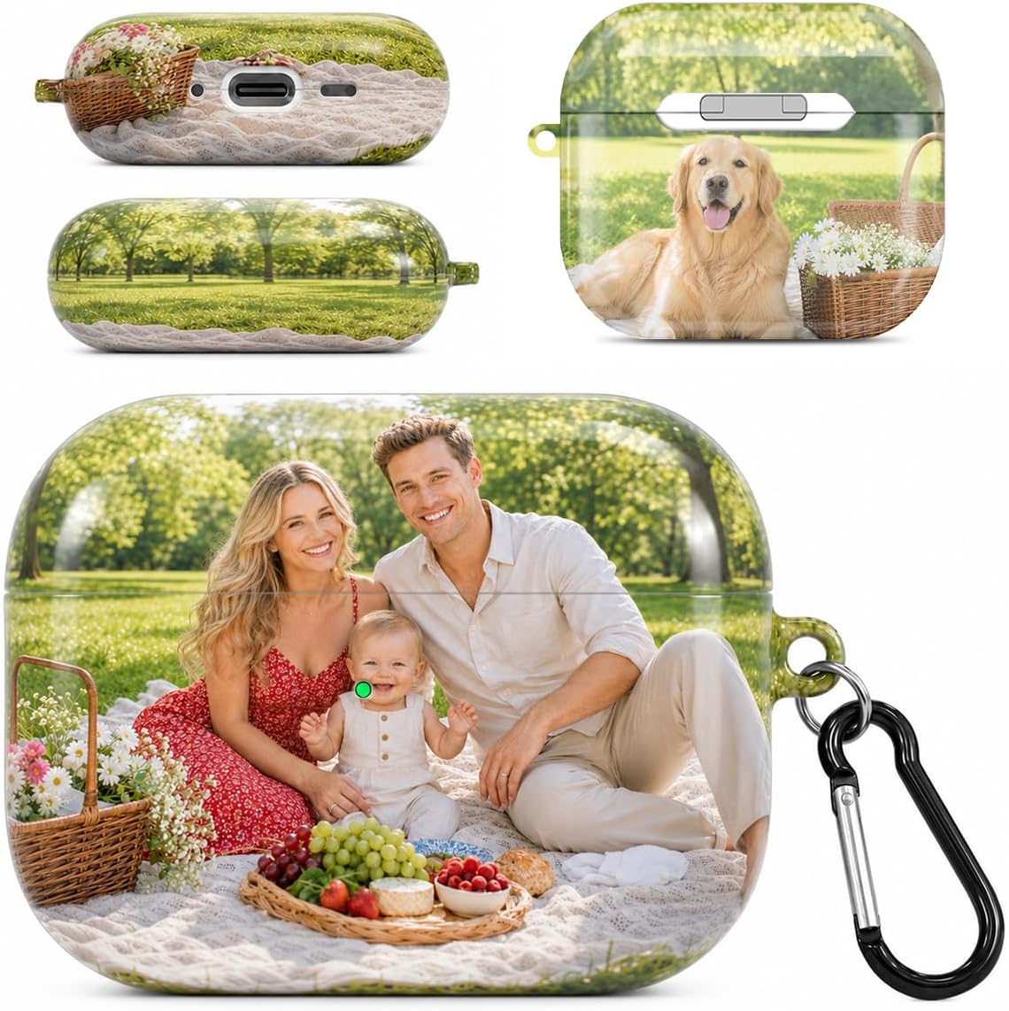 Custom Picture Case for AirPods Pro 3 (2025)/Pro 2/Pro, Personalized Photo Text Cover for Air Pods 4th/3rd/2nd/1st Gen, Glossy Hard PC Cover Shell with Keychain Cleaning Pen, Gift for Birthday