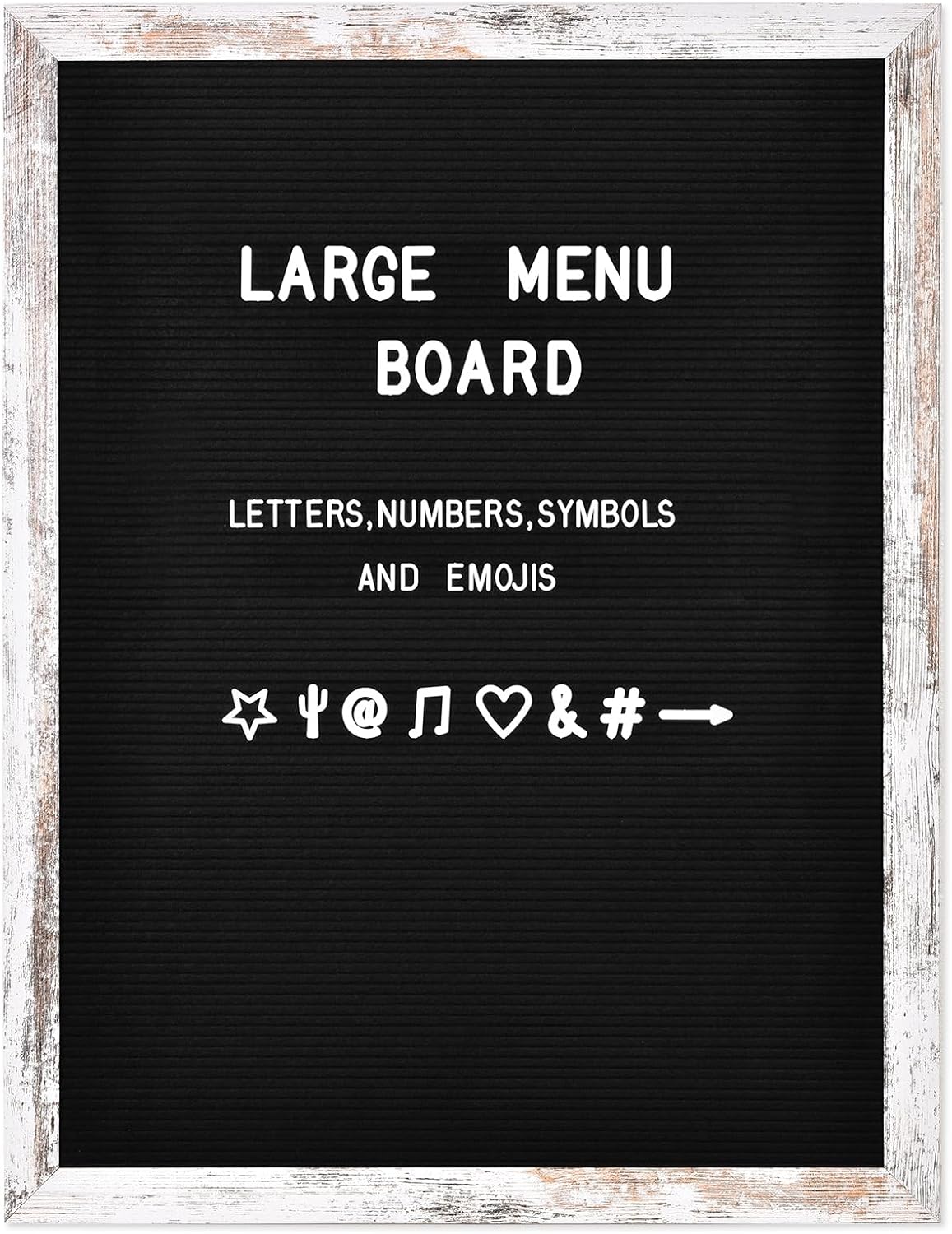 Large Black Felt Letter Board, 24 x 30 inches Changeable Letter Board with Letters, Numbers & Symbols, Wood Frame Black Felt Menu Board for Restaurant(ZMB-6080-1P)
