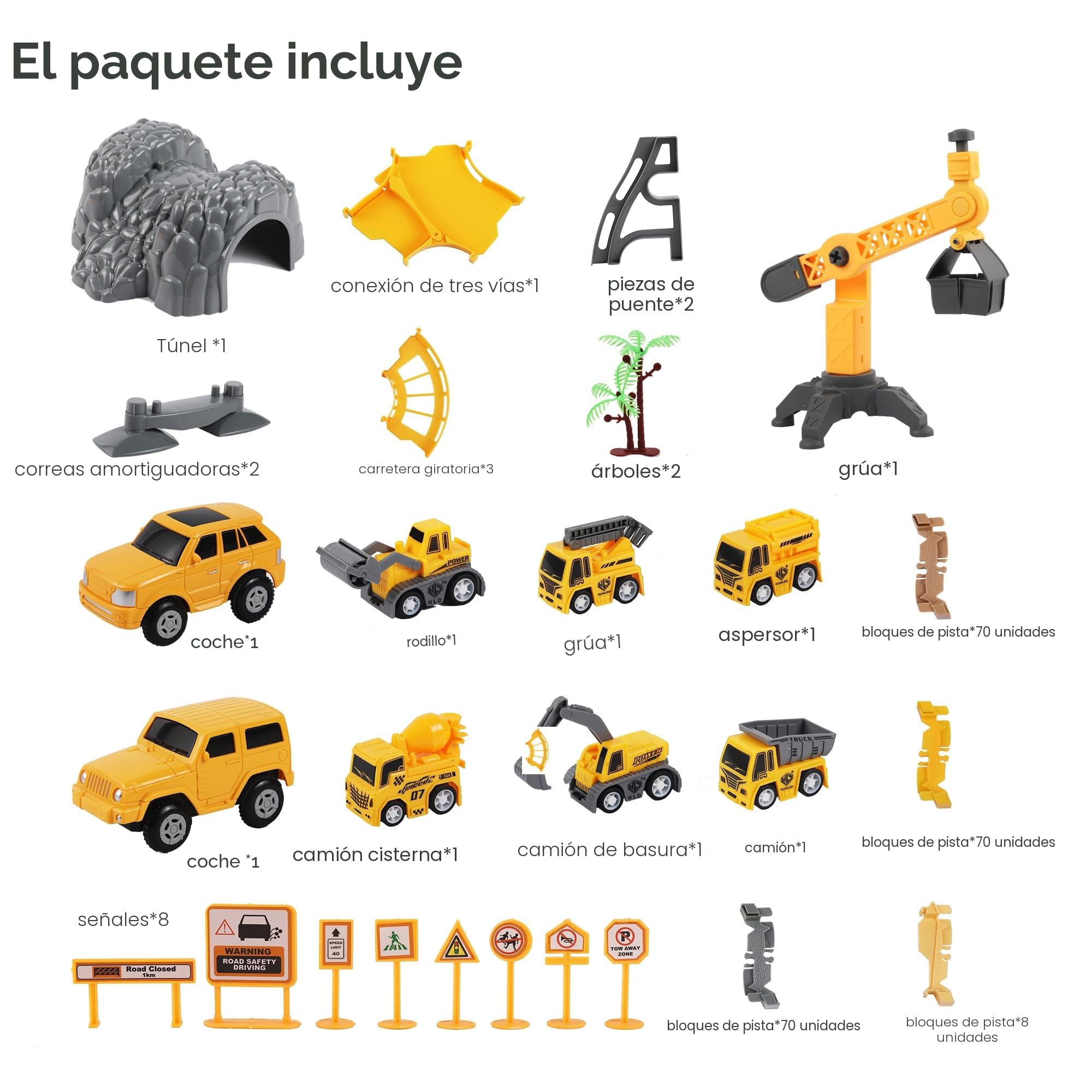 TUMAMA Pista De Coches para Niños, Circuito Pista Coches De Juguetes Tener 8 Vehículos, Flexible Tren Juego De Carreras, Electrico Track Builder, Construcción Juguetes para Niños De 3 4 5 6 7 8 Años