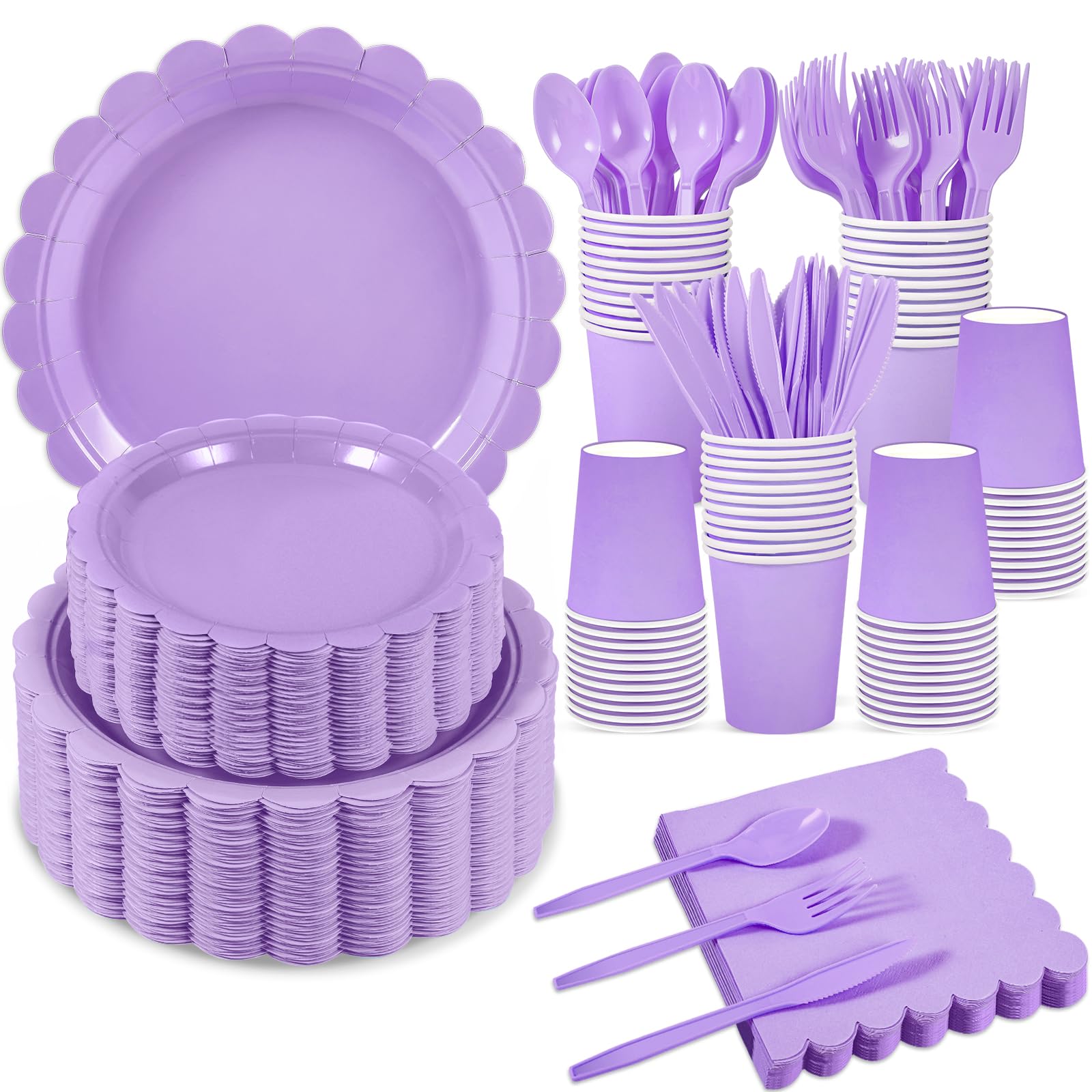 Sage Green Party Plates & Cups Set - 25 Piece -18