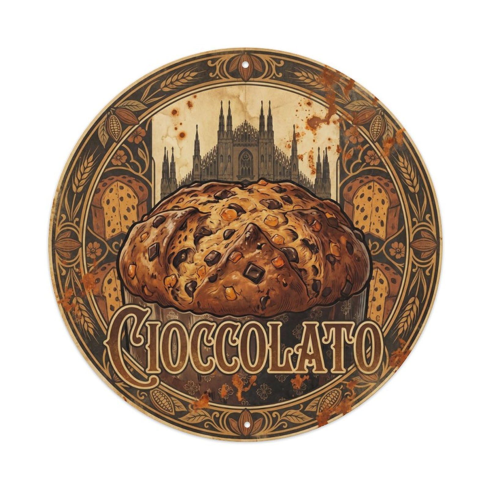 Italian Culture Chocolate Confectionery Market Vintage Metal Tin Sign