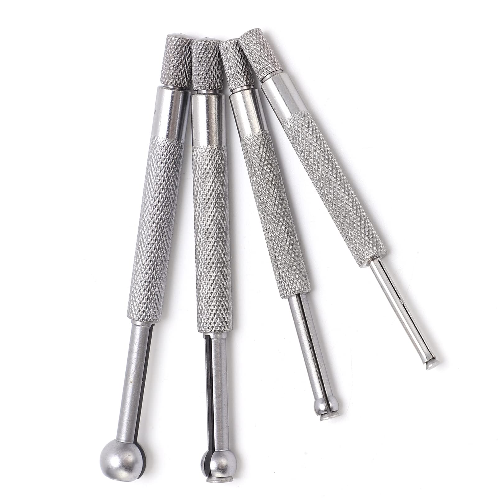 4PCS Telescopic Hole Gauge Set, Full Ball Bore Measuring Tool with 3-13mm Range, Heat - Treated Steel Telescoping Gauge for Small Holes Slits and Grooves, Includes Storage Bag