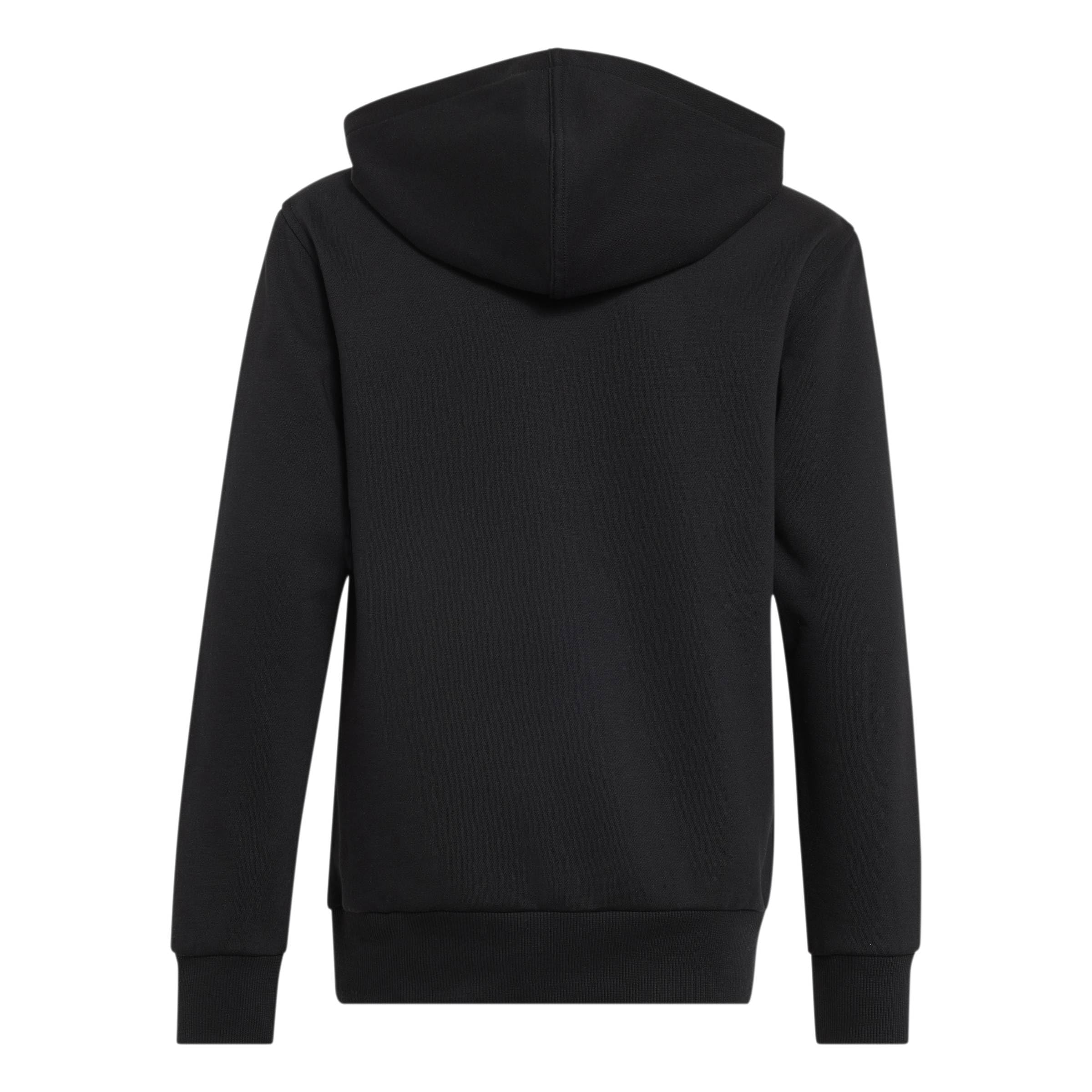 adidas Chlopcy Adidas Boys Slogan Fleece Hoodie Sweatshirt, black, 7-8 Years