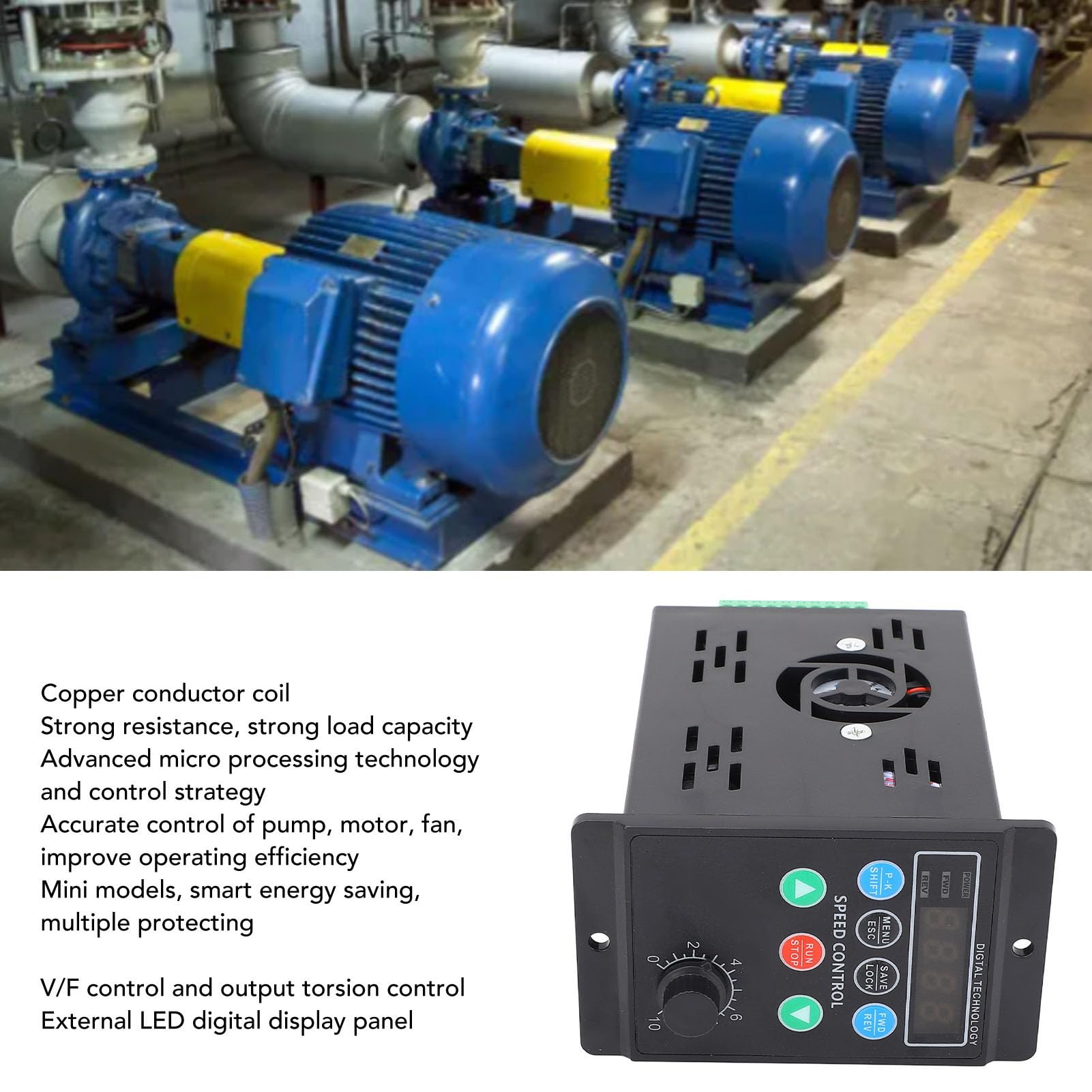 Sorandy Variatori di Frequenza per Pompe e Ventilatori, 750W 4A