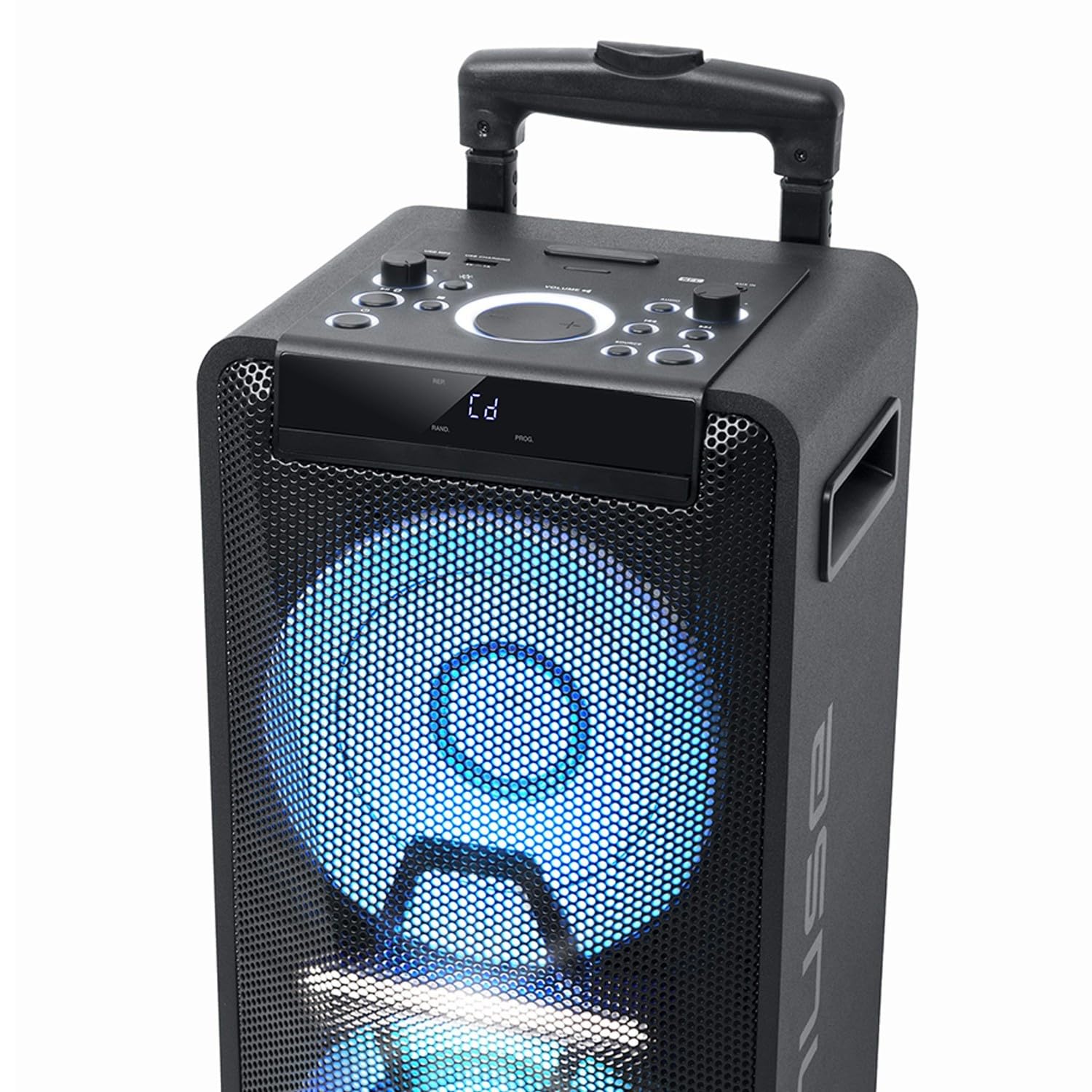 Enceinte - Muse M-1920DJ - avec Batterie, 300 W, CD, Bluetooth et Effets Lumineux (USB, AUX, Télécommande) Noir