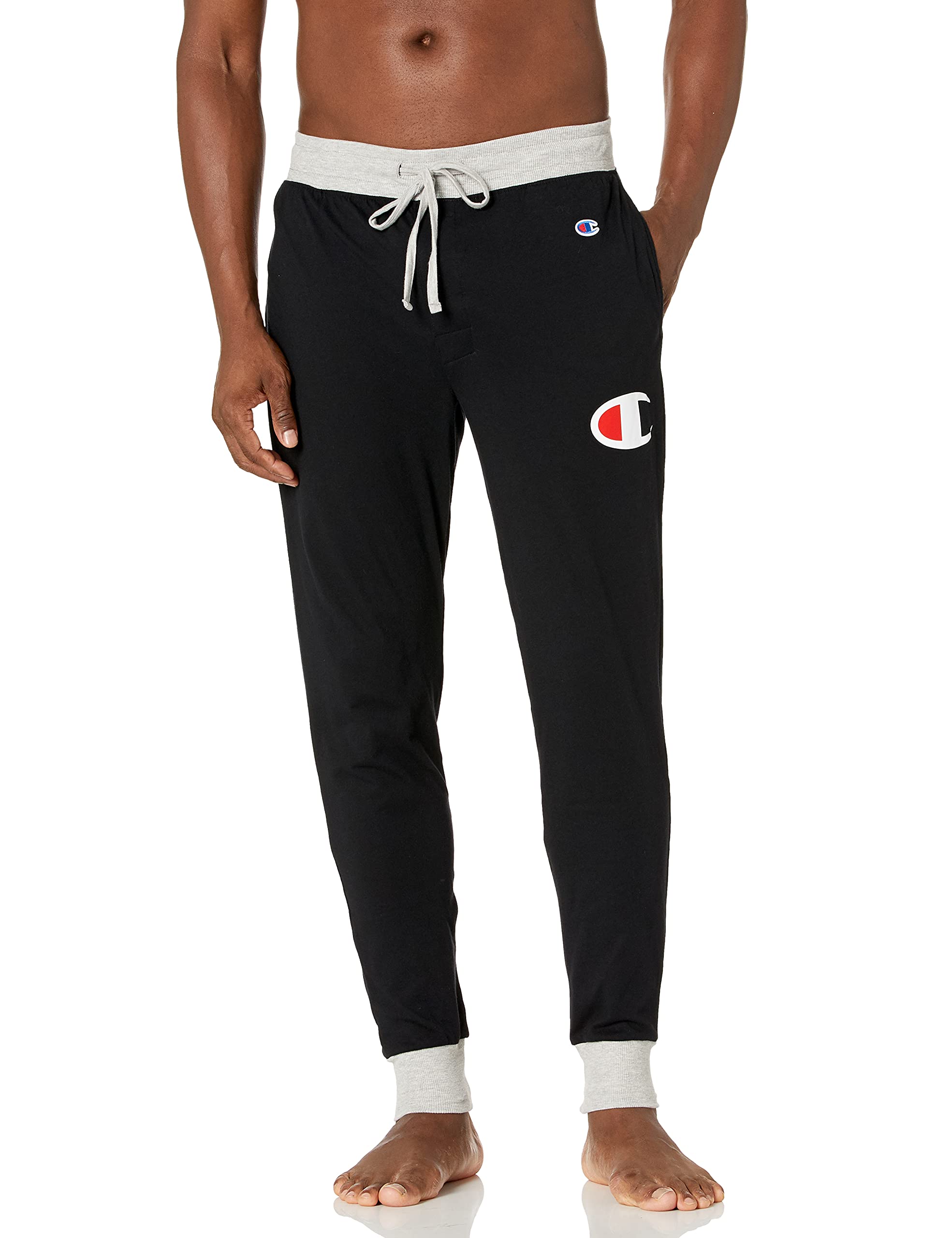 Champion Men's Sleep Jogger Pants, Men's Rib Cuff Sleep Pants, Comfortable Lounge Jogger Sweatpants for Men, 29.5" Inseam