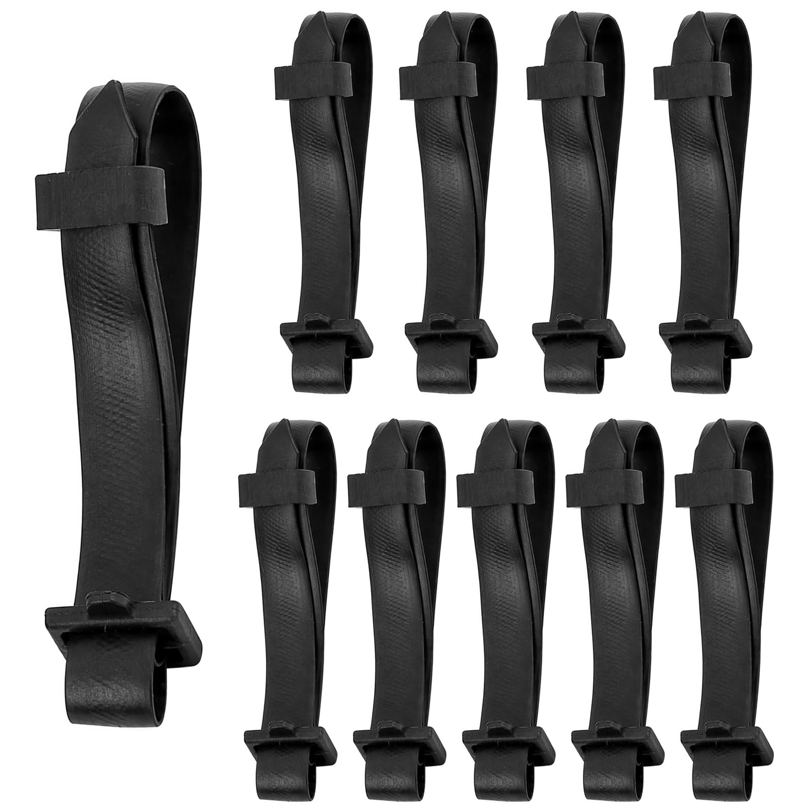 10 Pcs Tree Ties Rubber Straps, 30x1.3cm Heavy Duty Tree Support Straps for Staking, Adjustable Flexible Plant Ties, Reusable Rubber Tree Straps for Supporting Trees, Shrubs and Climbing Plants, Black