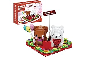 Romantic Valentine's Brown Bear Lego Set For Couples