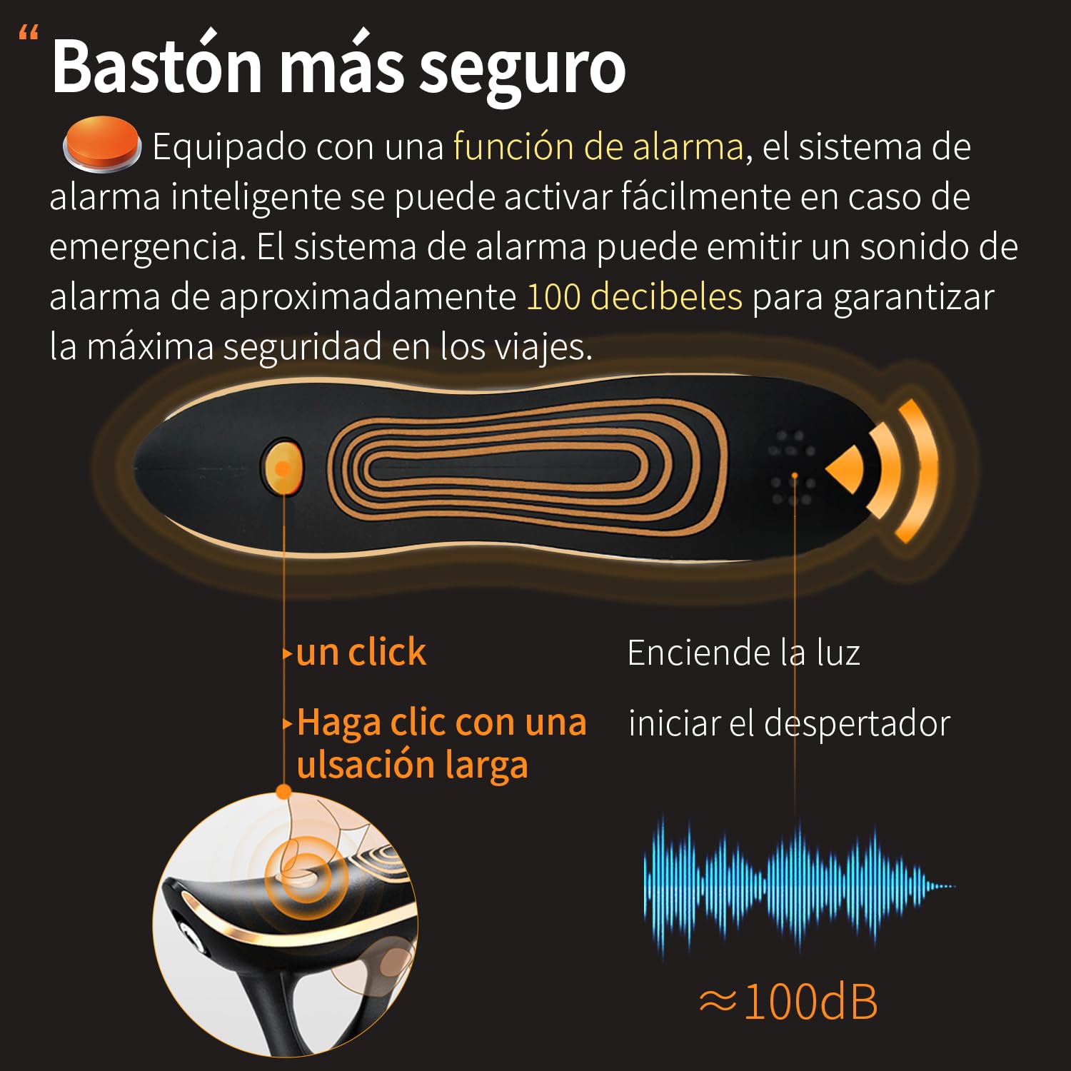 Bastón plegable multifuncional con luz, bastones de moda para mujeres y hombres, bastones ajustables para personas mayores, carga directa USB, ligero y portátil