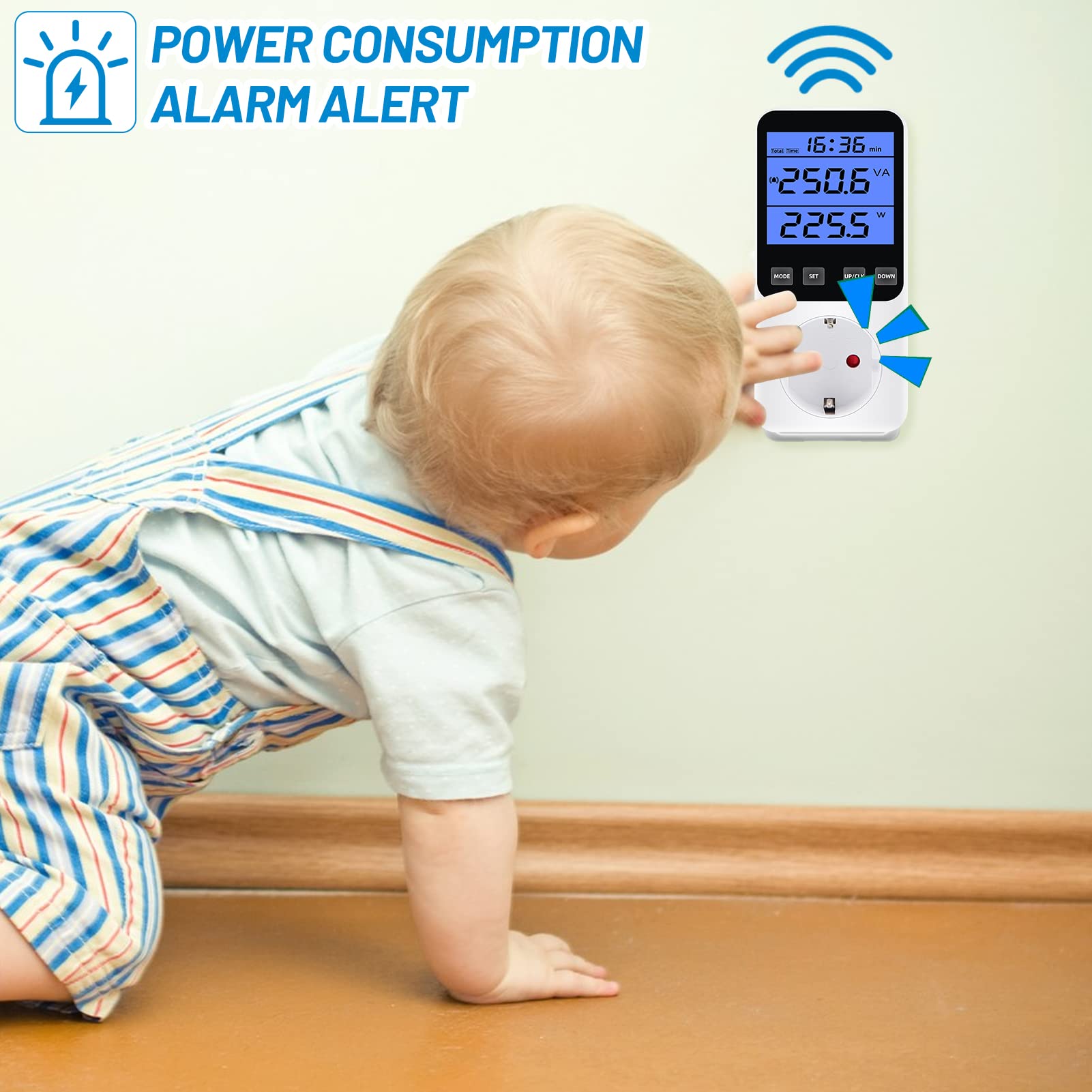 1X PRESA PER Contatore Elettrico Wattmetro Consumo Energetico Misuratore Di Pote EUR 21,68 - Foto 2