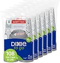 Dixie To Go Disposable Coffee Cups With Lids, 16 oz Paper Cups, 108 Count