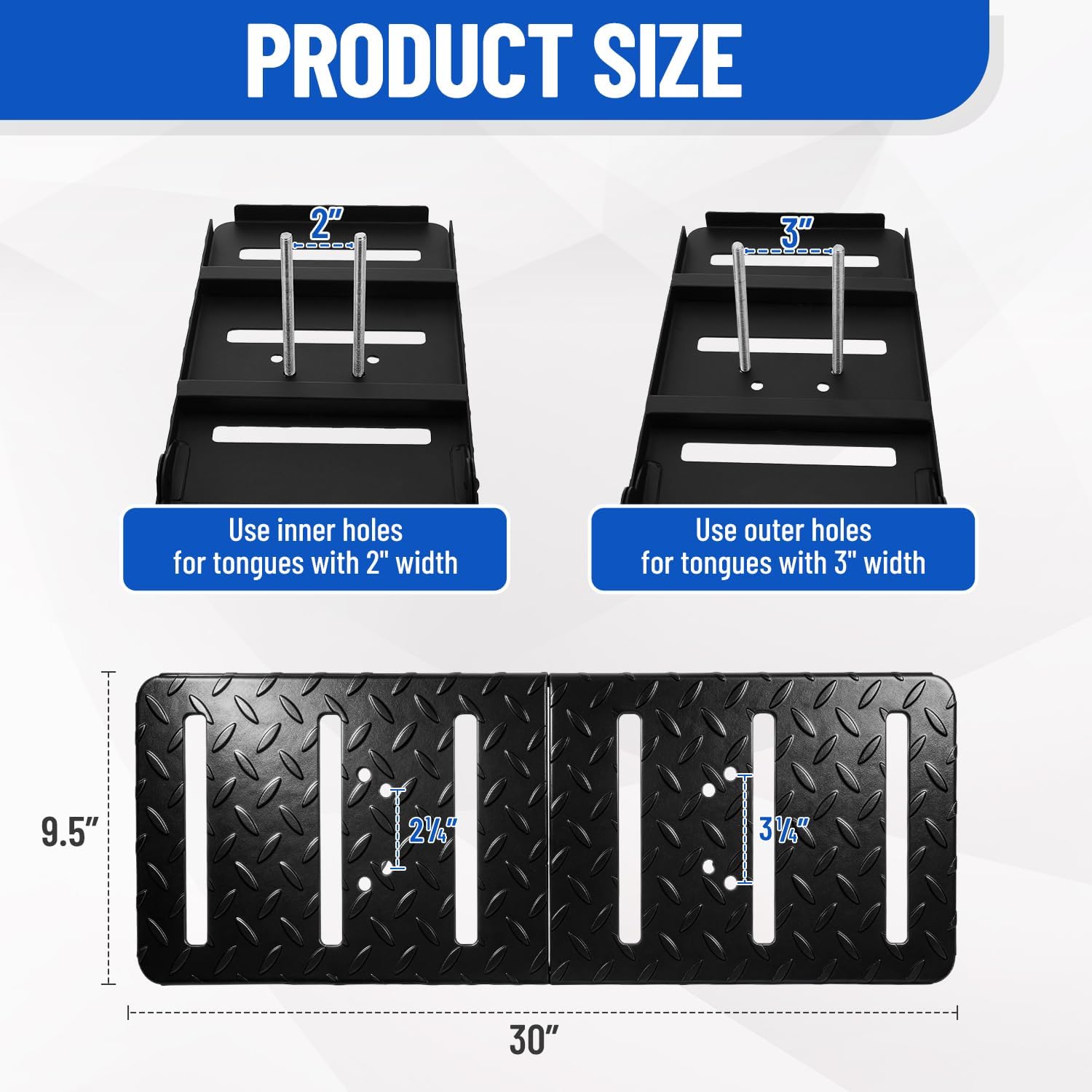 Boat Trailer Tongue Walkway Platform, Folding Design, Heavy Duty Steel Material, Boat Trailer Step Platform, Easy Bolt-On Installation