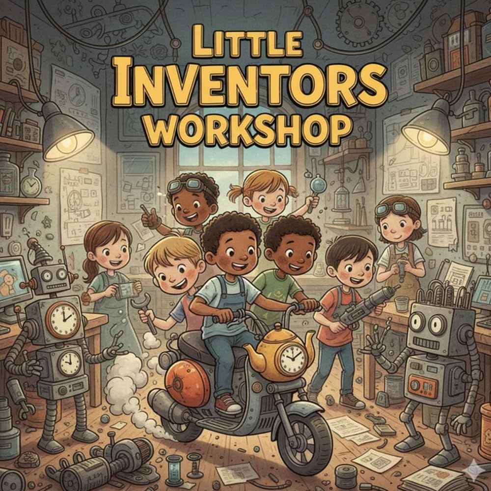 Little Inventors Workshop Coloring Book for Kids: STEM-Inspired Coloring Pages with Robots, Gadgets, Science Labs & Creative Builders | Fun Learning ... Ages 4–8 (Coloring Adventures for Kids)
