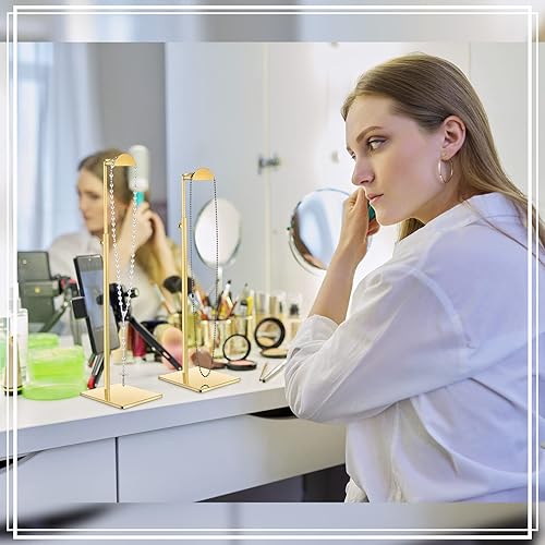 Miniatura 7 de Maitys Paquete de 4 soportes de exhibición para monederos, de acero inoxidable, altura ajustable, para el hogar, tienda, mostrador de boutique