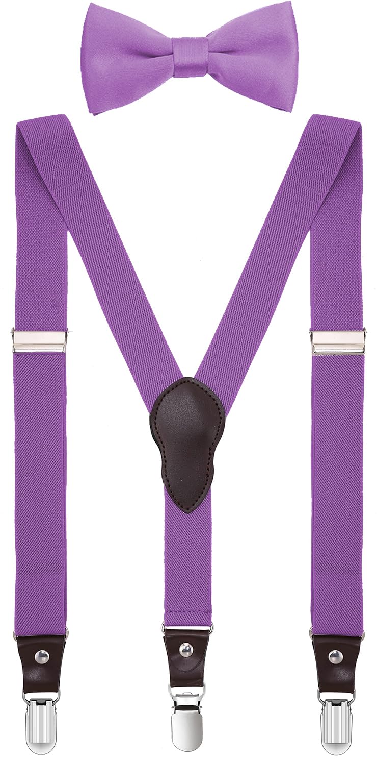 Shark Tooth Boys' Men's Suspenders and Bow Tie Set Y-Back Adjustable