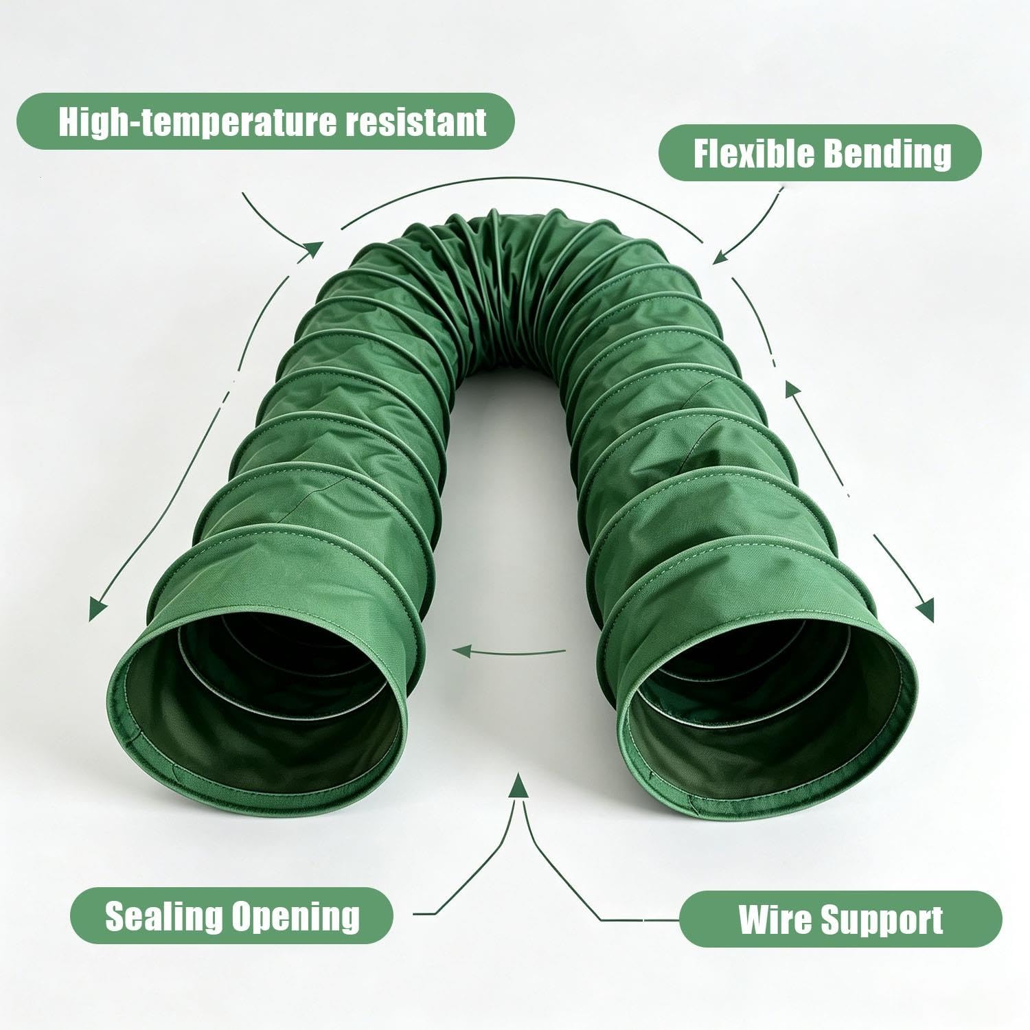 Manguera Flexible Para Conductos, Tubo De Escape De Ventilación HVAC 285mm