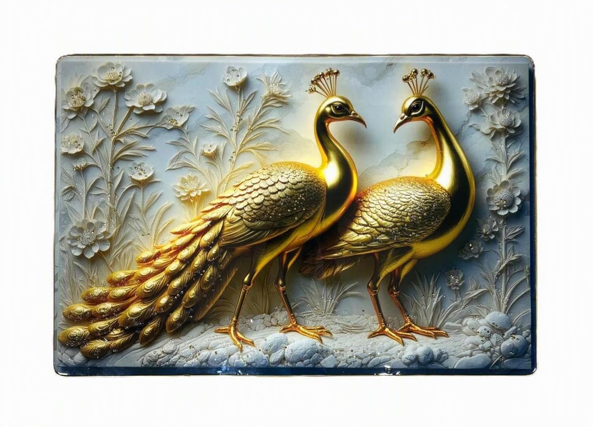HighMark Gifts Luxury Peacock Crystal Wall Art | Decorative Acrylic Crystal Painting for Living Room, Bedroom, Hallway & Office Decor | 24 x 36 Inch-image-8